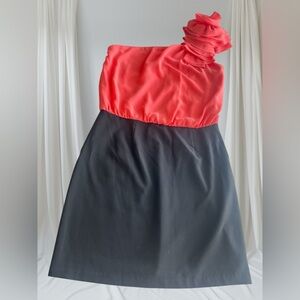 A. Byer One Shoulder Dress - Coral and Black